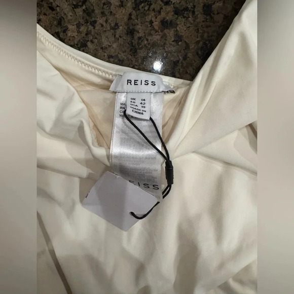 Reiss Celia Cutout One-Shoulder One-Piece Swimsuit Size 10 MSRP $190.00 - Picture 4 of 8